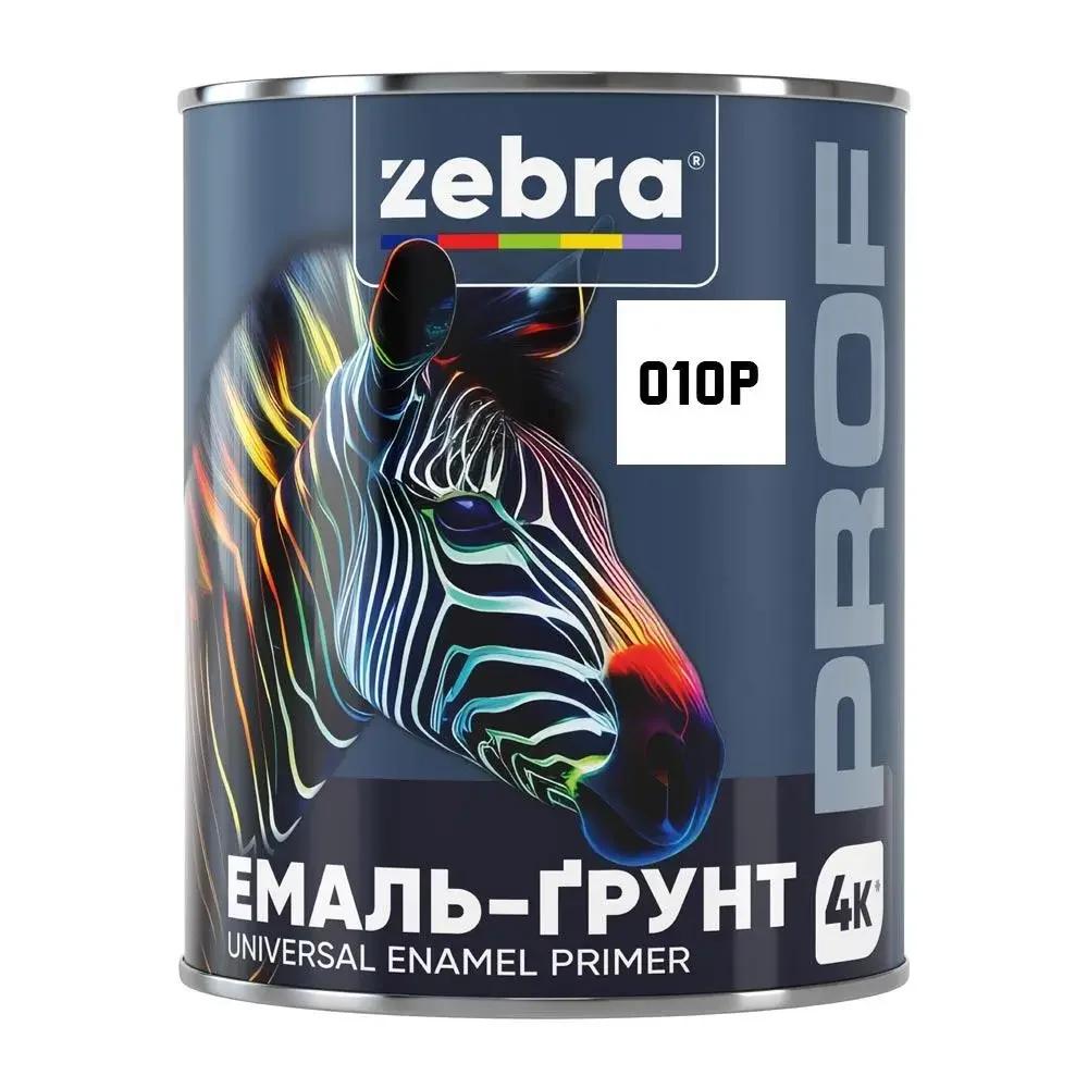 Емаль-ґрунт антикорозійна 4 в 1 ZEBRA PROF 010P, біла, глянцева, 2,5 кг