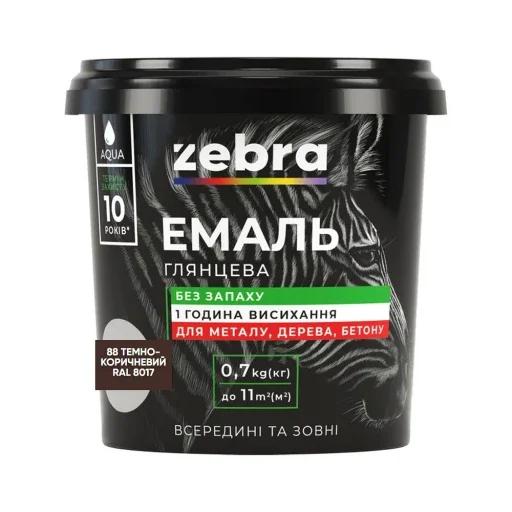 Емаль акрилова універсальна Zebra 88 темно-коричневий RAL 8017 0.7 кг (4823048028739)