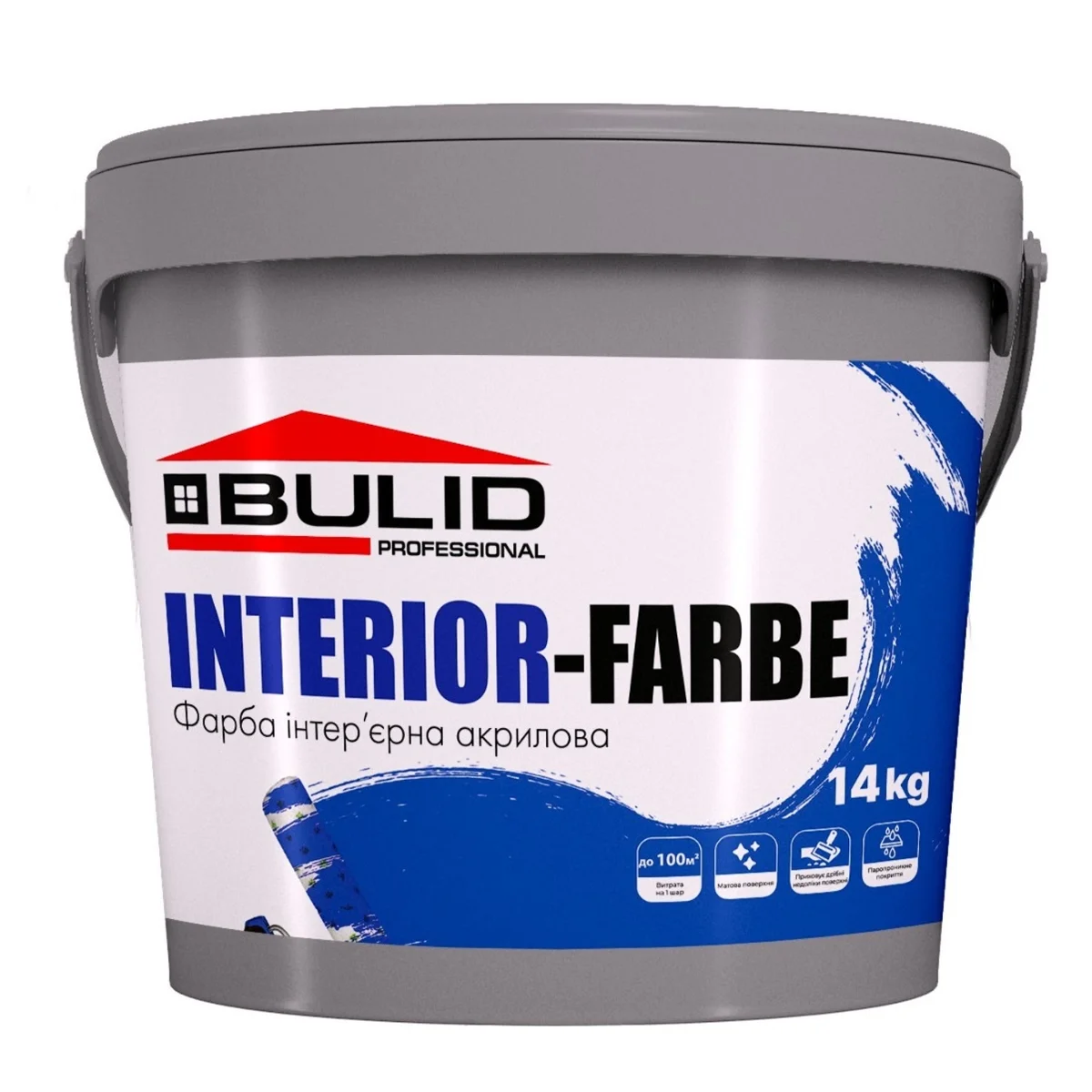Фарба BULID "INTERIOR FARBE" інтер’єрна акрилова 14кг (4820206823991)