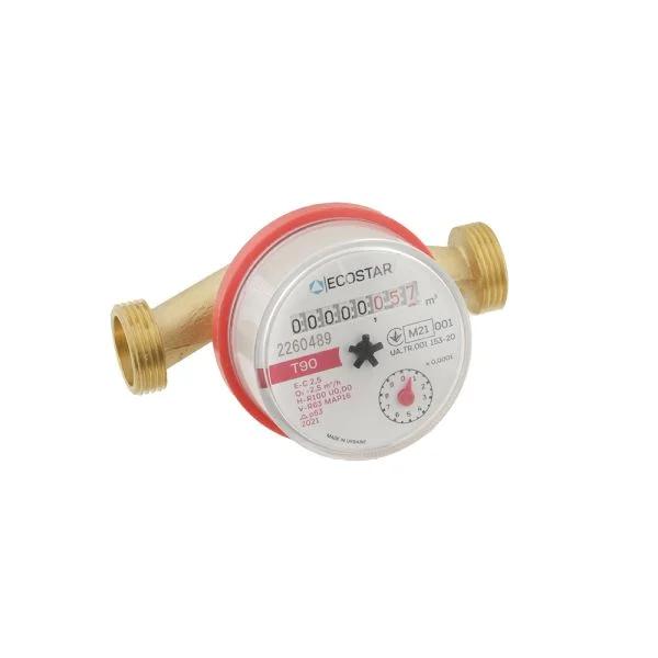 Лічильник гарячої води ECOSTAR DN15 1/2" L110 E-C 2,5 зі штуцерами