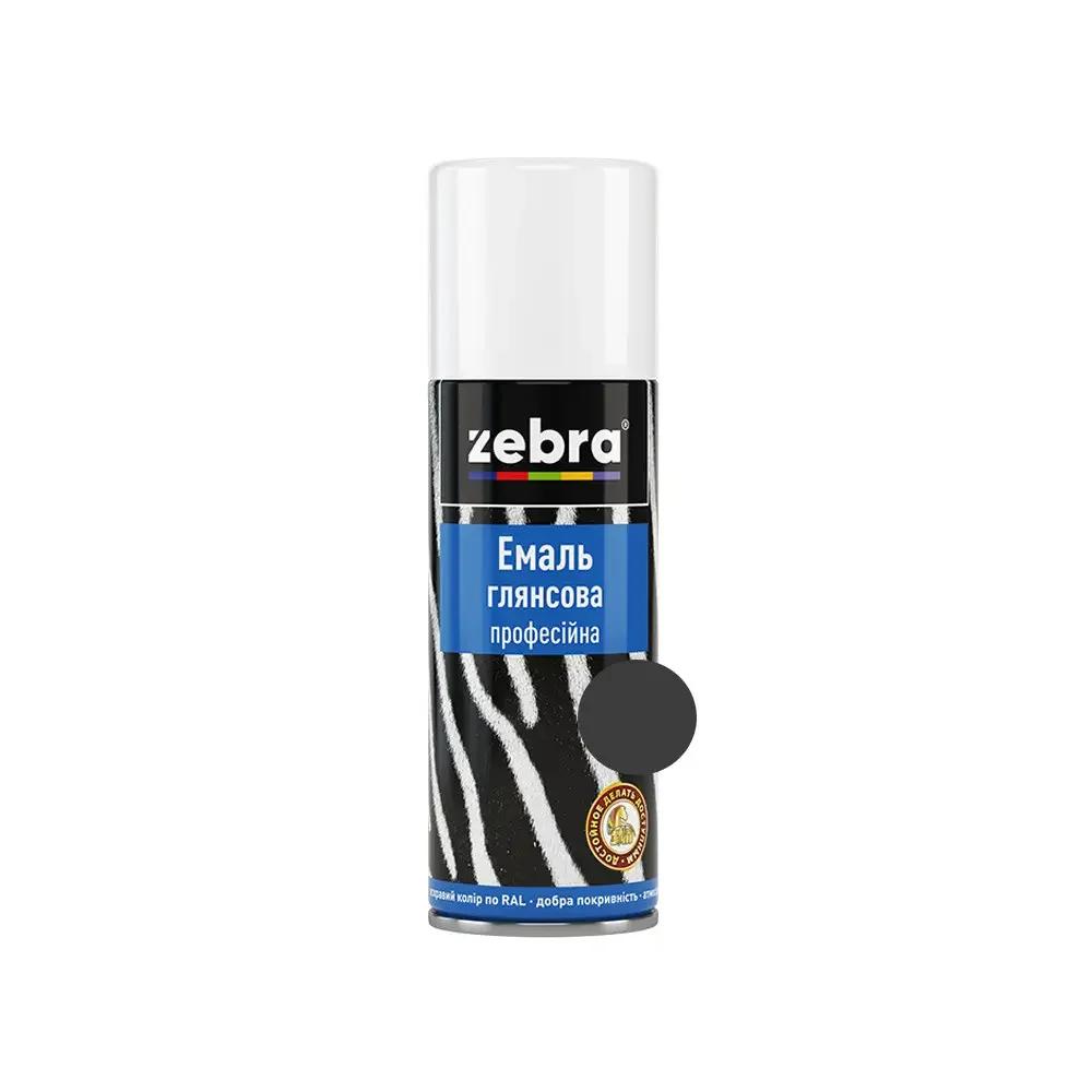 Емаль глянсова професійна 400мл ZEBRA 181 RAL9005 чорний