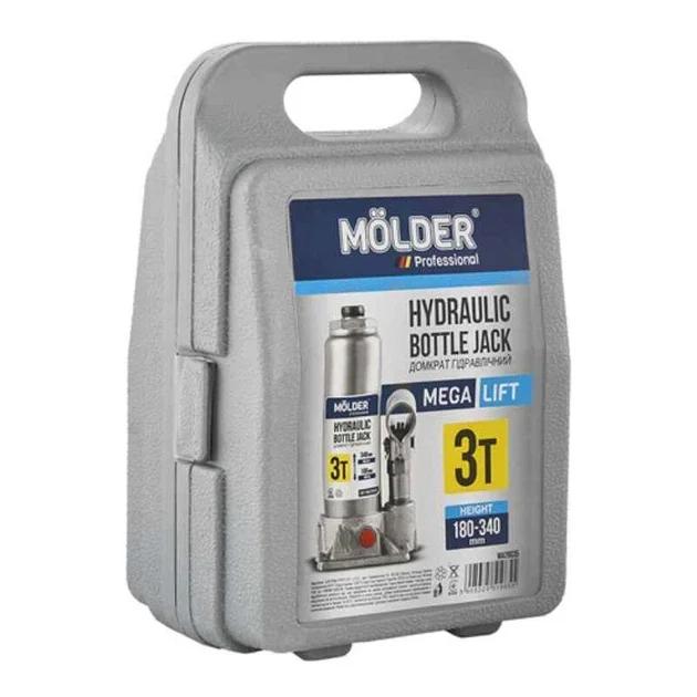 Домкрат гідравлічний підкатний 3т Molder 180-340мм для автомобіля в пластиковій упаковці (MA29035)
