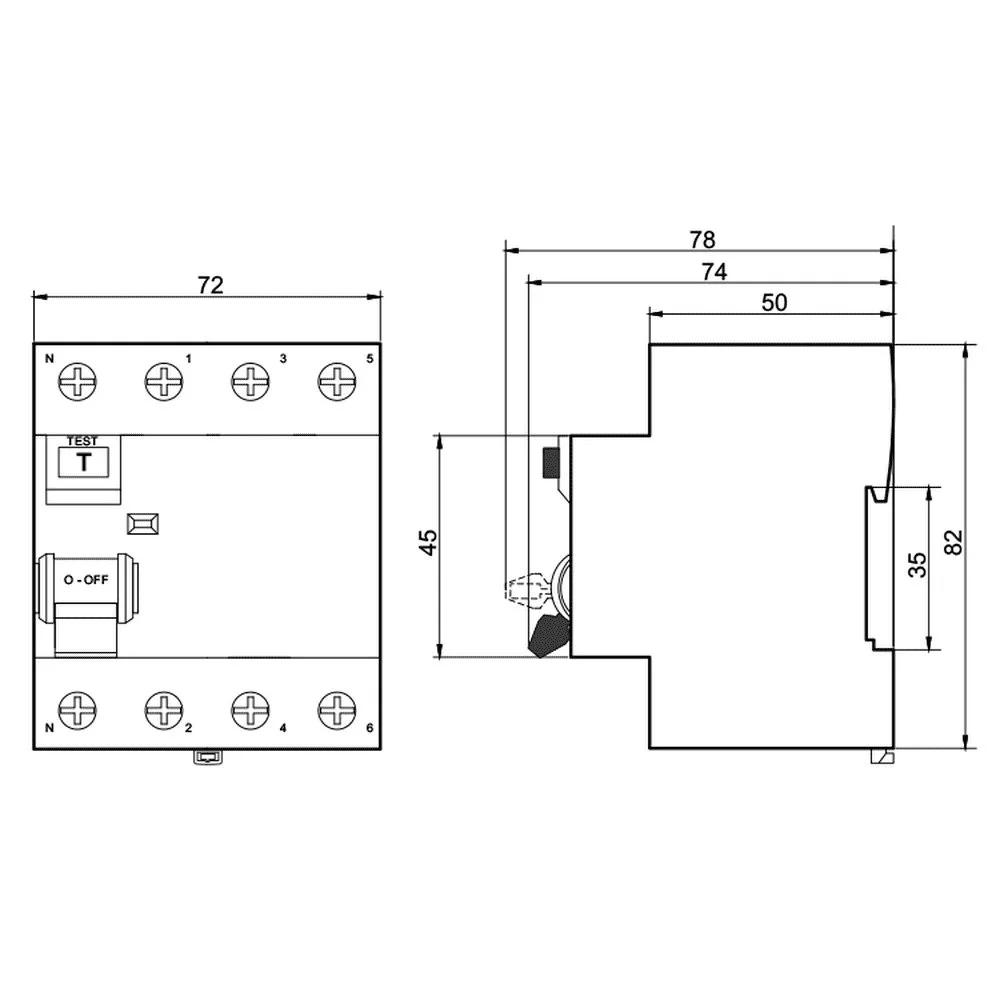 ПЗВ Promfactor FPR-AC 4P 40А 30мА тип AC (FPR4040030AC)