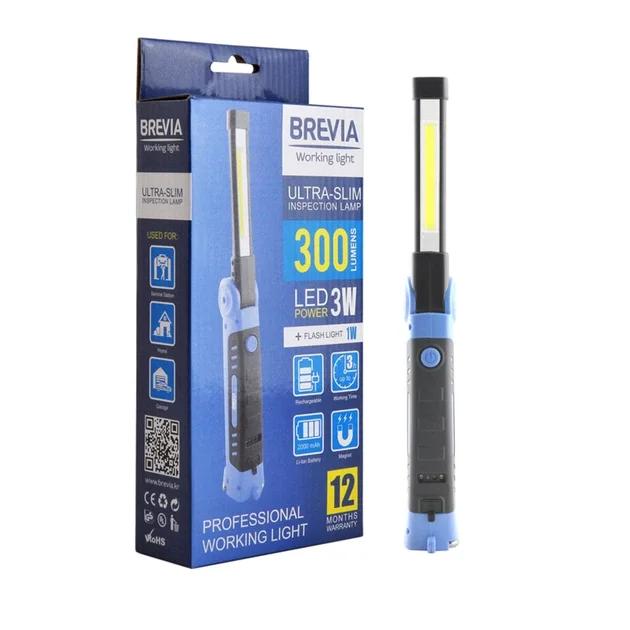 Інспекційна лампа Bravia LED Ultra-Slim, 3W COB+1W LED, 300lm, 2000mAh, Type-C