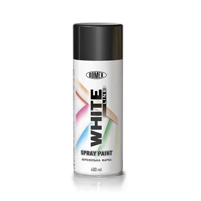 Акрилова аерозольна фарба Domex White Line RAL102 грунт чорний 400мл