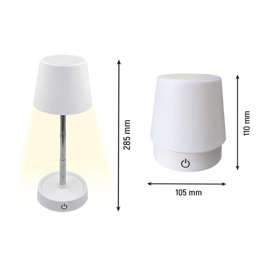 LED лампа настільна LEBRON L-TL-10287, 4W, 2700K, Li-ion 1200mAh, біла, шнур Type-C/USB