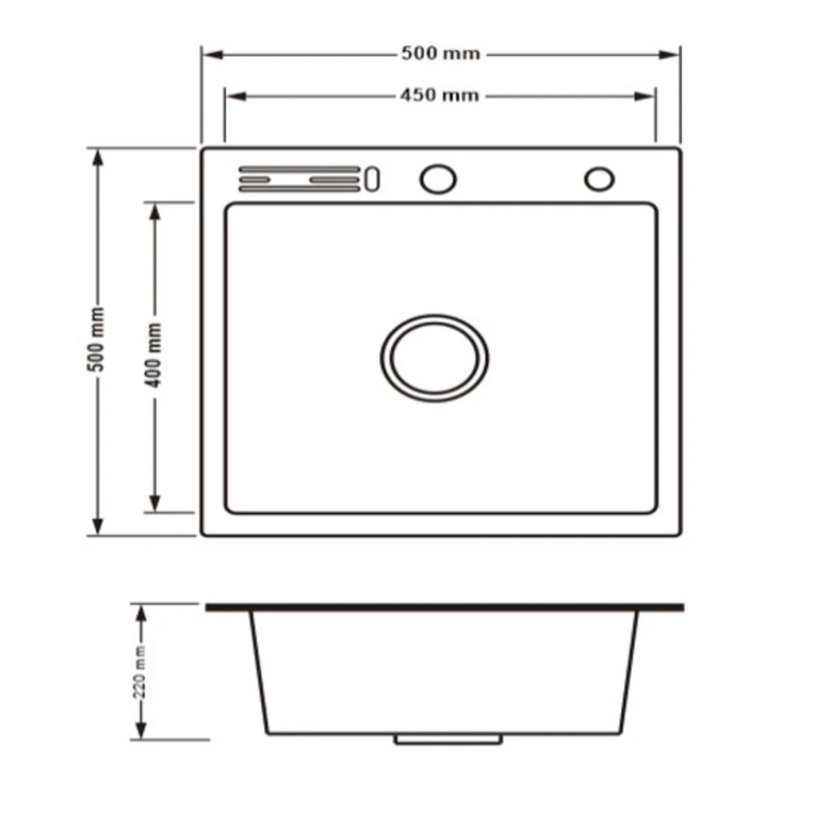 Мийка для кухні VENTA Brushed 500x500 BVMN5050