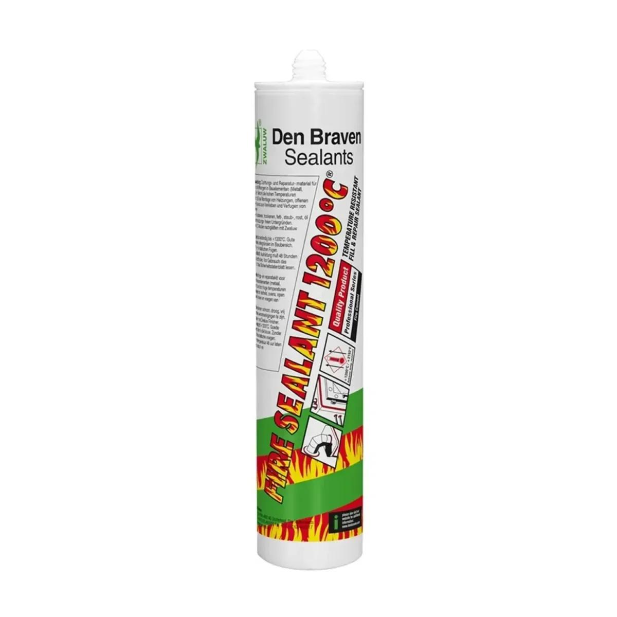 Герметик жаростійкий Den Braven Fire Sealant, чорний, до 1200°C, 300мл