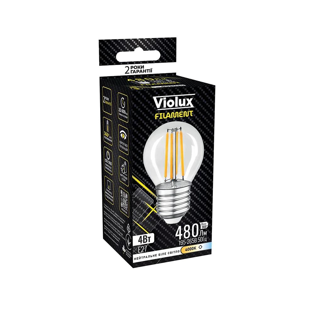 Лампа LED Violux BASIS G45, 4W, E27, 4000K