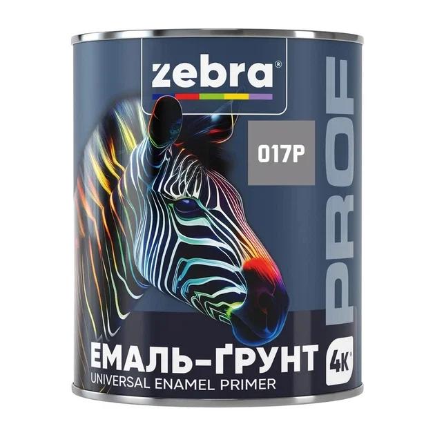 Емаль-ґрунт антикорозійна 4 в 1 ZEBRA PROF 017P, сіра, глянцева, 2,5 кг