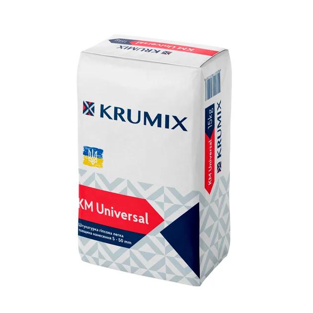 Штукатурка гіпсова KRUMIX KM Universal для внутрішніх робіт 15кг