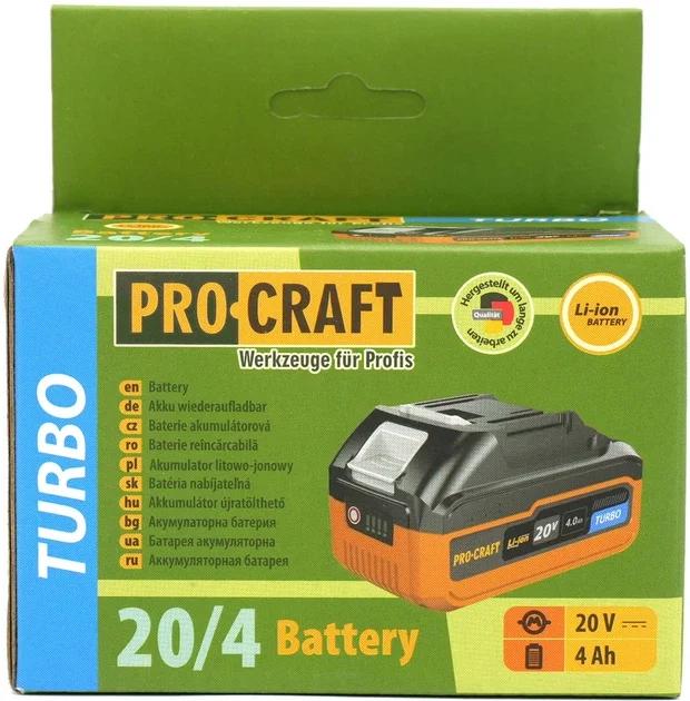 Батарея акумуляторна ProCraft Battery 20 В 4.0 Ah Turbo