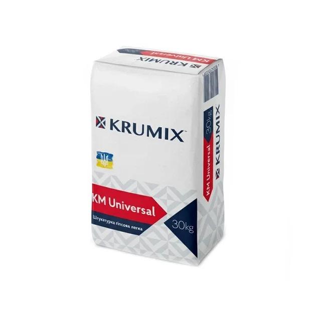Штукатурка гіпсова KRUMIX KM Universal для внутрішніх робіт 30кг