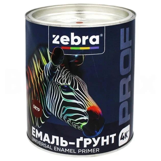 Емаль-ґрунт антикорозійна 4 в 1 ZEBRA PROF 087P, червоно-коричнева, глянцева, 2,5 кг