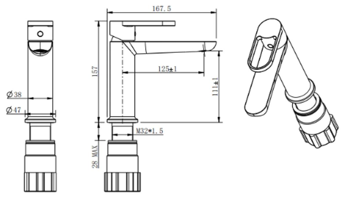 Змішувач для умивальника VENTA BCL117MC