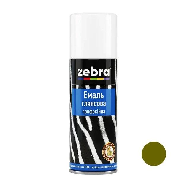 Емаль глянсова професійна 400мл ZEBRA 213  RAL6003 хакі