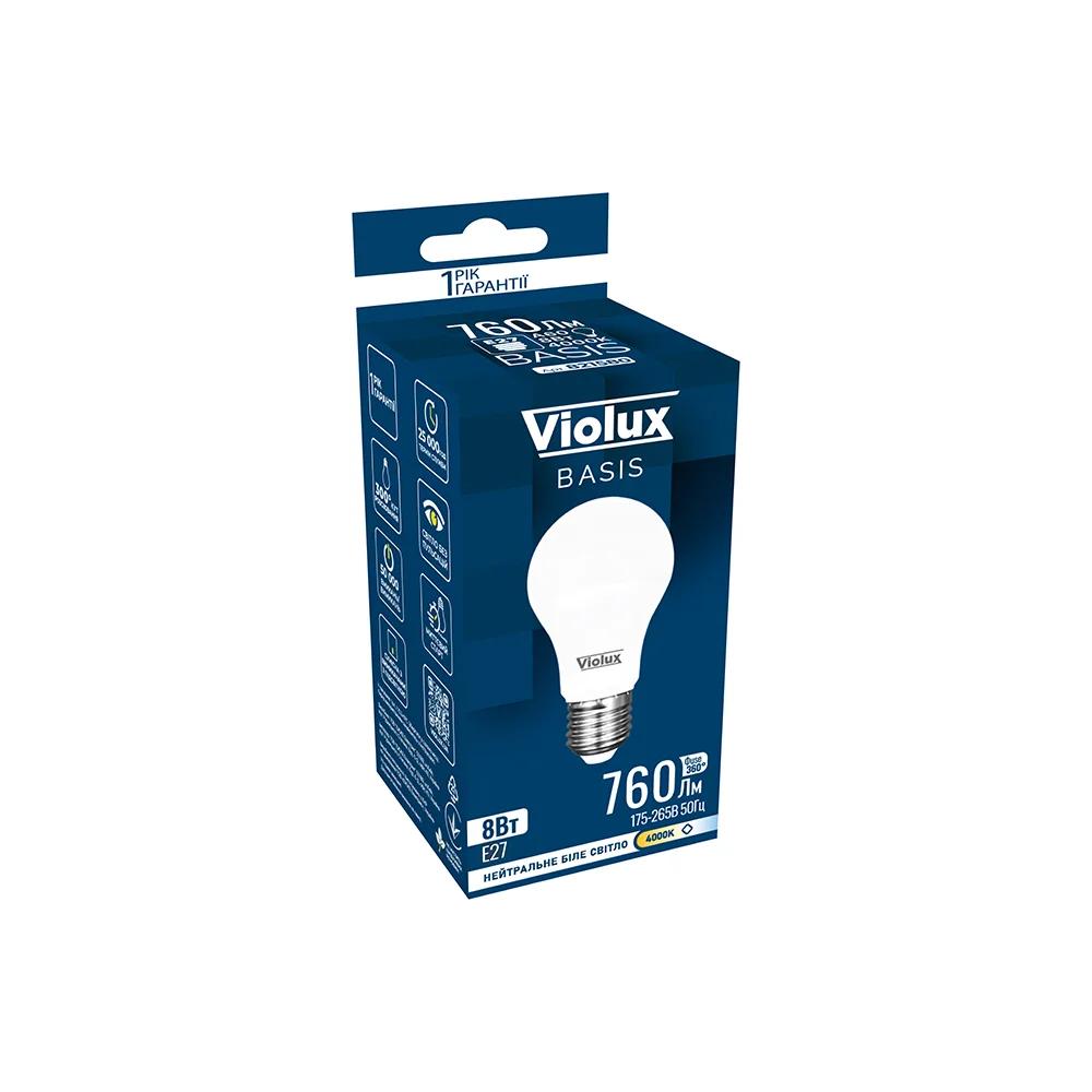 Лампа LED Violux BASIS A60, 8W, E27, 4000K