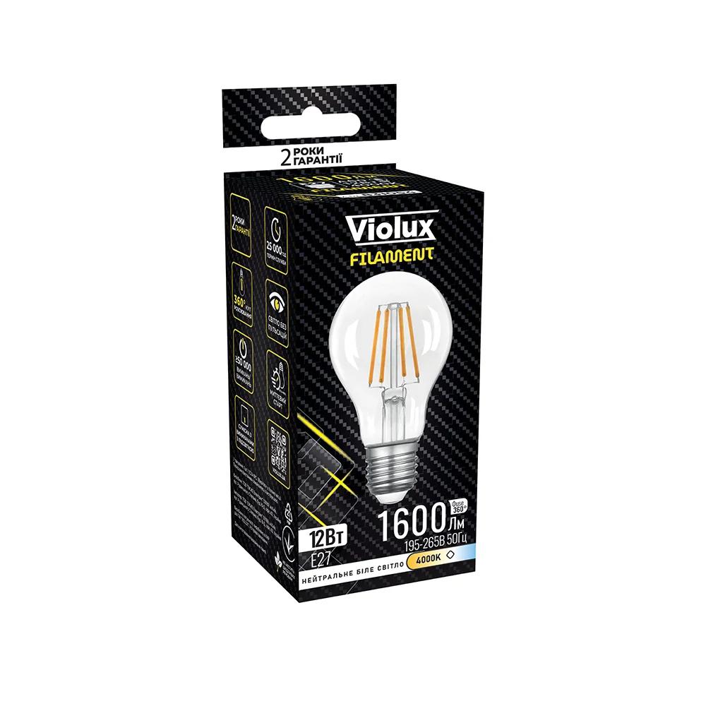 LED-лампа Violux FILAMENT A60, 12W, E27, 4000K