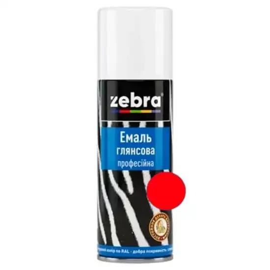 Емаль глянсова професійна 400мл ZEBRA 183 RAL3020 червоний