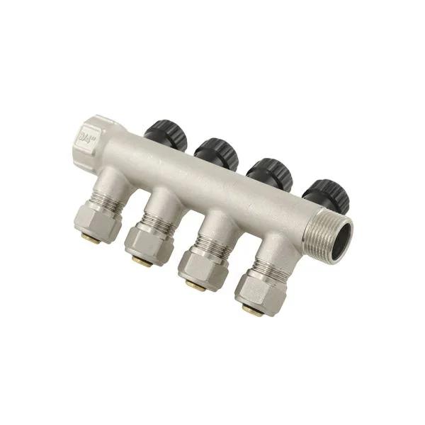 Колектор теплої підлоги Raftec KK02014 4-контурний латунний