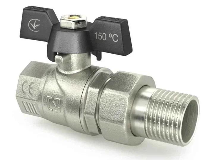Кран кульовий з американкою RAFTEC BLACK DRBS2, ВЗ, DN20, 3/4", PN40, метелик