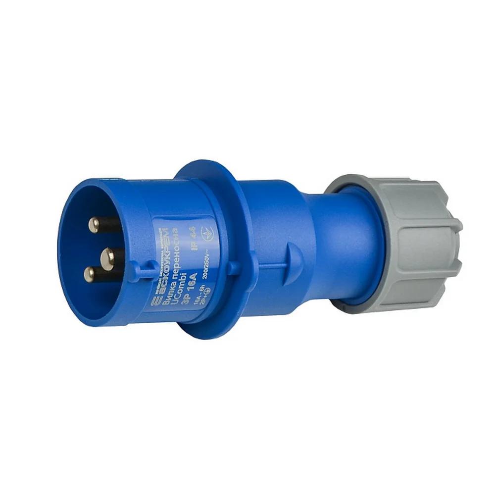 Вилка однофазна АСКО UCombi IP44 32А/3 (A0080010102)