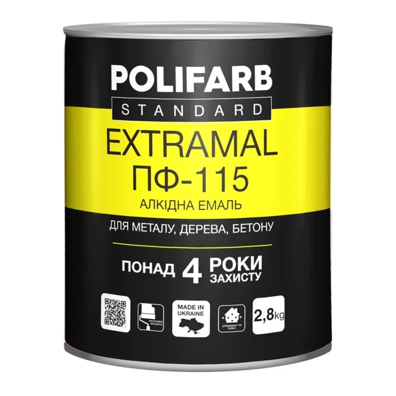 Емаль алкідна Polifarb ExtraMal ПФ-115, світло-зелена, глянцева, 2,8 кг