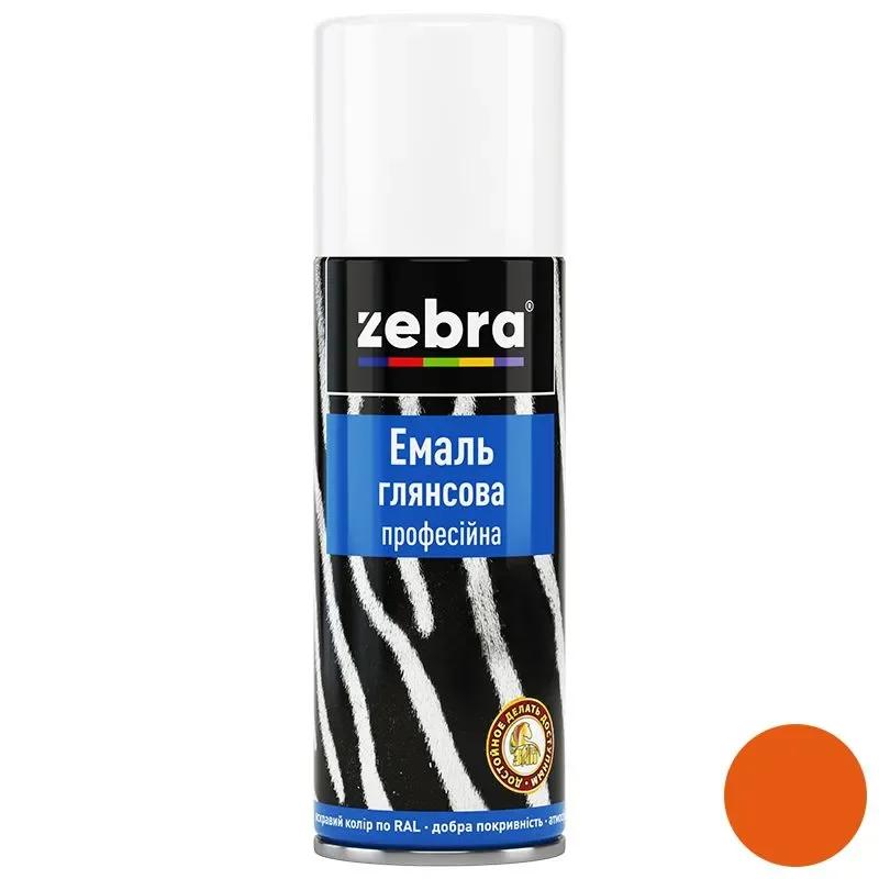Емаль глянсова професійна 400мл ZEBRA 293 RAL2004 помаранчевий