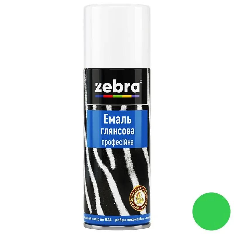 Емаль глянсова професійна 400мл ZEBRA 497 RAL6018 світло-зелений