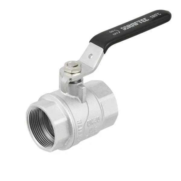 Кран кульовий RAFTEC BLACK DRH5, ВВ, DN40, 1 1/2", PN30, CW617N, ручка