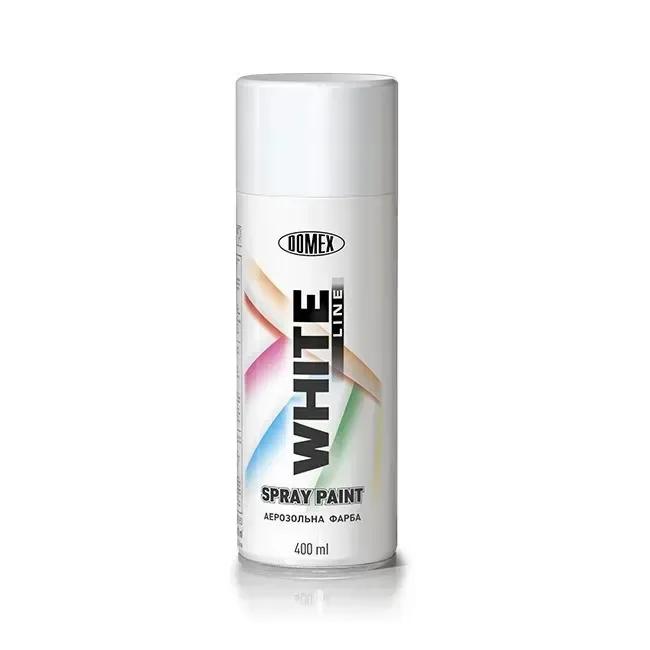 Акрилова аерозольна фарба Domex White Line RAL111 лак глянцевий 400мл