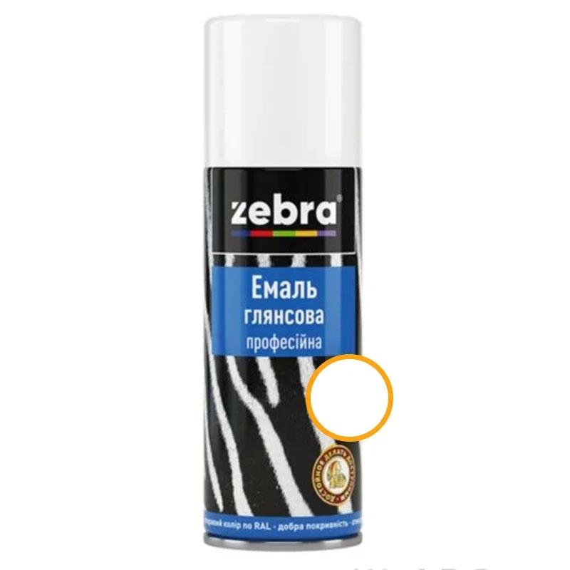 Емаль глянсова професійна 400мл ZEBRA 241  RAL9010 білий