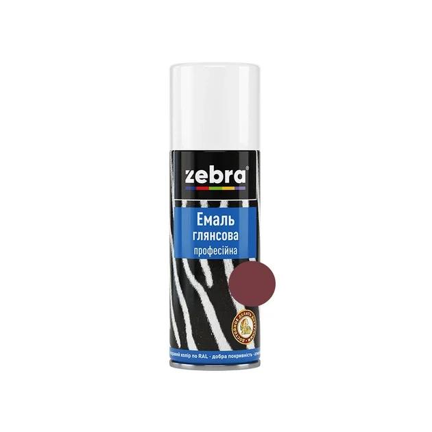 Емаль глянсова професійна 400мл ZEBRA 370 RAL3004 вишневий