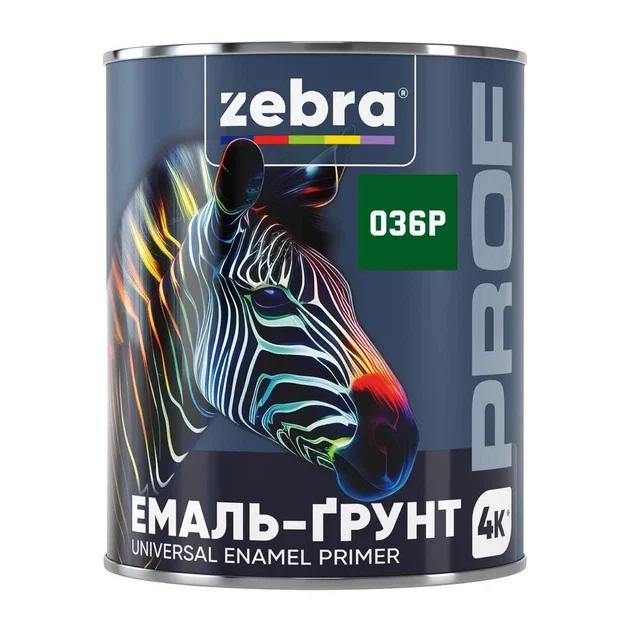 Емаль-ґрунт антикорозійна 4 в 1 ZEBRA PROF 036P, зелена, глянцева, 2,5 кг