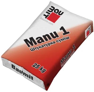 Штукатурна цементно-вапняна суміш Baumit Baumit Manu 1 25кг