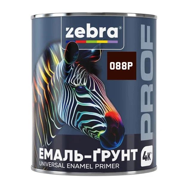 Емаль-ґрунт антикорозійна 4 в 1 ZEBRA PROF 088P, темно-коричнева, глянцева, 2,5 кг