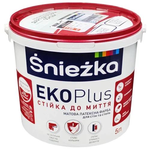 Фарба інтер'єрна латексна Sniezka EKO Plus, біла, матова, 6,8 кг (5 л)