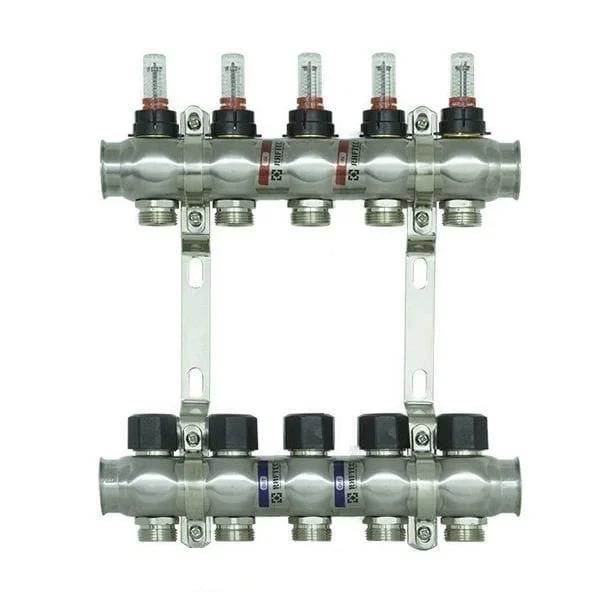 Колектор теплої підлоги RAFTEC RC03-05 5-контурний з витратомірами