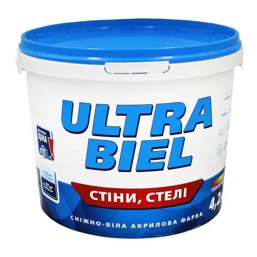 Фарба інтер'єрна акрилова Sniezka Ultra Biel, біла, матова, 4,2 кг (3 л)