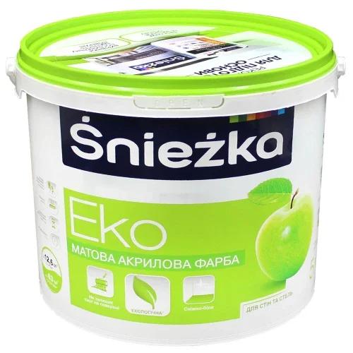 Фарба інтер'єрна акрилова Sniezka EKO Люкс, біла, матова, 7 кг (5 л)