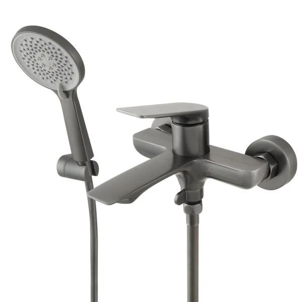 Змішувач для ванни VENTA BF305KG, короткий поворотний вилив, графіт, латунний корпус, картридж 30 мм