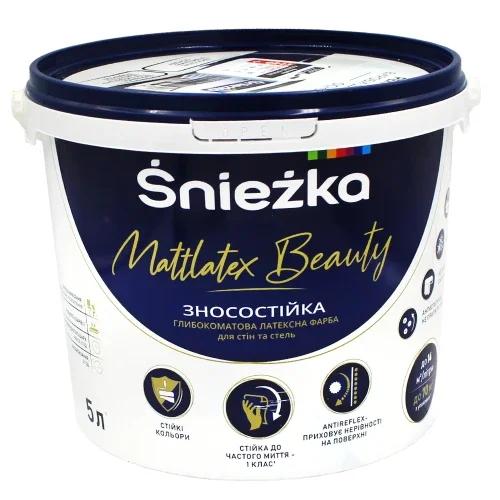 Фарба інтер'єрна латексна Sniezka Mattlatex Beauty, біла, глибокоматова, 6,8 кг