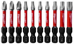 Набір біт SHOCKWAVE MILWAUKEE на карабіні (10шт)