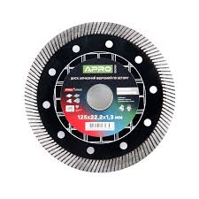 Круг алмазний відрізний по бетону кераміка Швидкий різ 125*1,3мм Апро