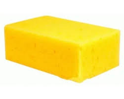 Губка для миття плитки 160х110х60мм жовта середньої жосткості пориста