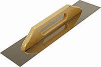 Терка з нержавійки 130x480мм гладка ручка Дерев'яна "WoffMann"