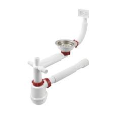 Сифон для мийки 3 1/2"40, євром гофротр. 40*40/50 з різ вип. з отв. для п/м та гнуч.перел.круг,PLN 3