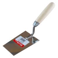 Кельма трапецієвидна вузька нержавіюча сталь 180х120х90мм ручка Дерев'яна "WoffMann"