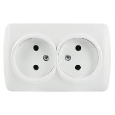 Розетка ALSU біла 2на б/з накл