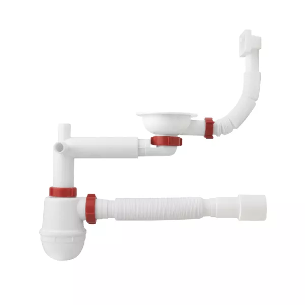 Сифон для мийки 3 1/2"40, євром гофротр. 40*40/50 з різ вип. з отв. для п/м та гнуч.перел.круг,PLN 3